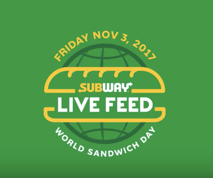 Milford, CT (Oct. 25, 2017) – Subway® is taking National Sandwich Day global with World Sandwich Day. On Friday, Nov. 3, more than 40,000 Subway® restaurants in more than 60 countries will invite customers to join its “Live Feed” by enjoying a special offer that will help fight hunger around the world.